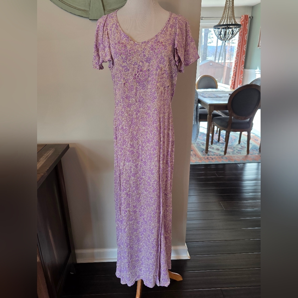 April Cornell Lavender Floral Maxi Dress